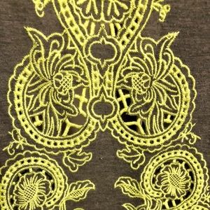 Gray tank top with lime green detail & open back